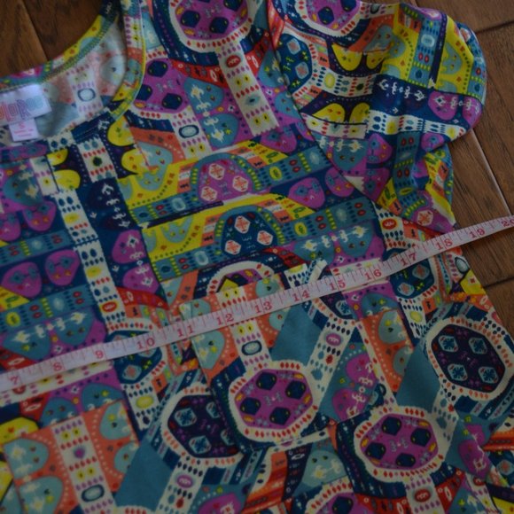 LuLaRoe Funky Pattern Carly Style Dress w Pocket - Picture 12 of 13